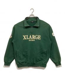 X-LARGE（エクストララージ）の古着「RECORDS HALF ZIP PULLOVER SWEAT」｜グリーン