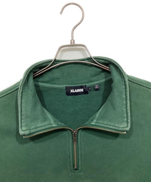 X-LARGE（エクストララージ）X-LARGE (エクストララージ) RECORDS HALF ZIP PULLOVER SWEAT グリーン サイズ:Lの古着・服飾アイテム