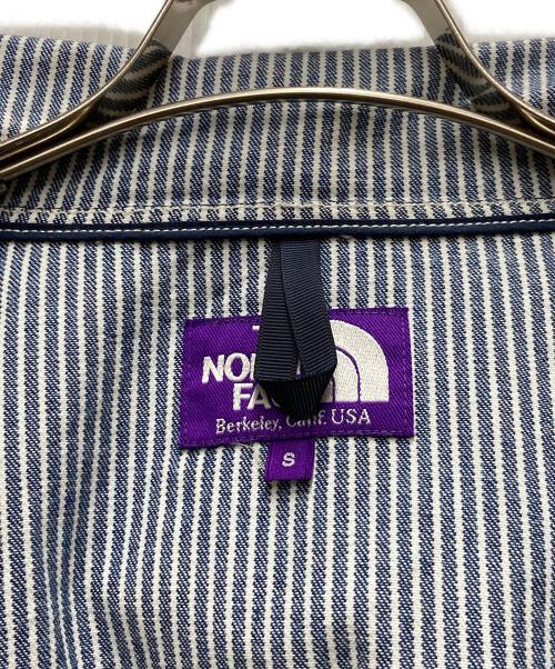 THE NORTHFACE PURPLELABEL（ザ・ノースフェイス パープルレーベル）THE NORTHFACE PURPLELABEL (ザ・ノースフェイス パープルレーベル) Hickory Stripe Hooded Field Jacket ブルー サイズ:Sの古着・服飾アイテム