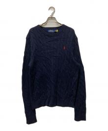 POLO RALPH LAUREN（ポロ・ラルフローレン）の古着「コットンケーブルニット」｜ネイビー