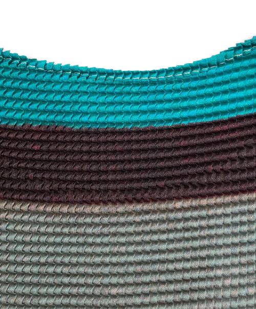 PLEATS PLEASE（プリーツプリーズ）PLEATS PLEASE (プリーツプリーズ) ボーダープリーツカットソー マルチカラー サイズ:3の古着・服飾アイテム