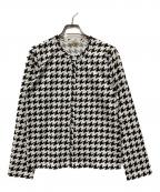 COMME des GARCONSコムデギャルソン）の古着「千鳥柄ポリカーディガン」｜ホワイト×ブラック