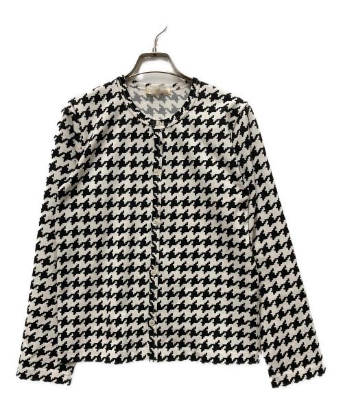 COMME des GARCONS（コムデギャルソン）COMME des GARCONS (コムデギャルソン) 千鳥柄ポリカーディガン ホワイト×ブラック サイズ:Sの古着・服飾アイテム
