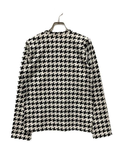 COMME des GARCONS（コムデギャルソン）COMME des GARCONS (コムデギャルソン) 千鳥柄ポリカーディガン ホワイト×ブラック サイズ:Sの古着・服飾アイテム