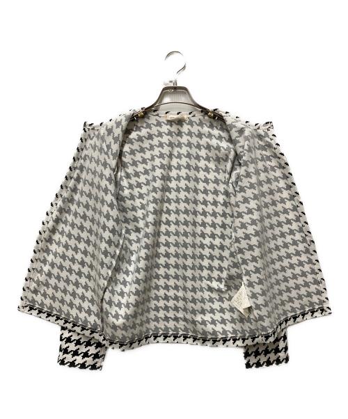 COMME des GARCONS（コムデギャルソン）COMME des GARCONS (コムデギャルソン) 千鳥柄ポリカーディガン ホワイト×ブラック サイズ:Sの古着・服飾アイテム