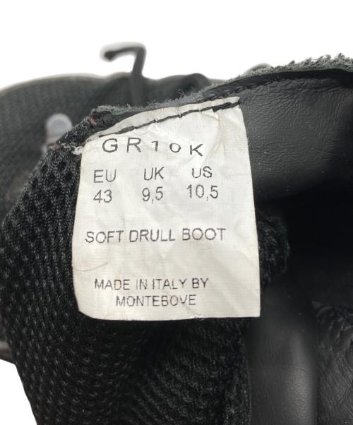 GR10K（ジーアールテンケー）GR10K (ジーアールテンケー) MONTEBOVE SOFT DRULL BOOT ブラック サイズ:US 10 1/2の古着・服飾アイテム