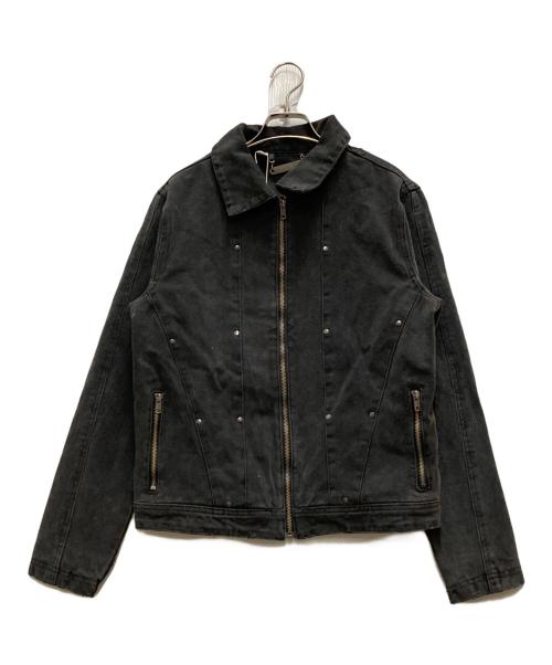 Jaded London（ジェイデッドロンドン）JADED LONDON (ジェイデッドロンドン) ブラックキャンバススタッズバイカージャケット グレー サイズ:Sの古着・服飾アイテム