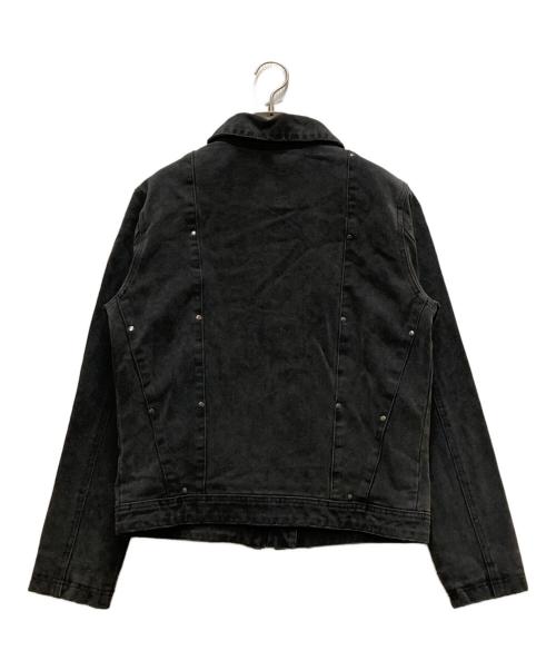 Jaded London（ジェイデッドロンドン）JADED LONDON (ジェイデッドロンドン) ブラックキャンバススタッズバイカージャケット グレー サイズ:Sの古着・服飾アイテム
