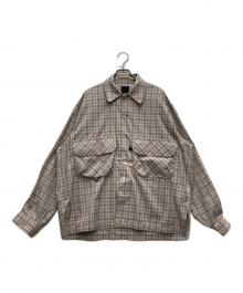 DAIWA PIER39（ダイワ ピア39）の古着「TECH SPORTS OPEN COLLAR SHIRT L/S NOVA CHECK」｜ベージュ×ネイビー