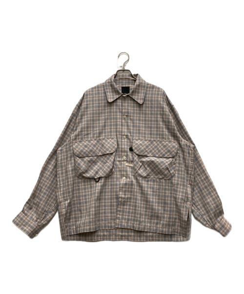 DAIWA PIER39（ダイワ ピア39）DAIWA PIER39 (ダイワ ピア39) TECH SPORTS OPEN COLLAR SHIRT L/S NOVA CHECK ベージュ×ネイビー サイズ:Sの古着・服飾アイテム