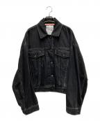 Acne studiosアクネ ストゥディオズ）の古着「リラックスクロップドフィットデニムジャケット」｜ブラック
