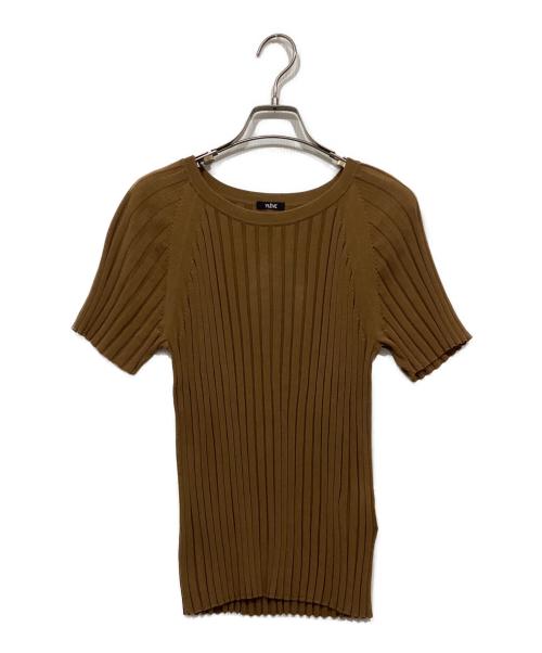 YLEVE（イレーヴ）YLEVE (イレーヴ) コットンハイカウントリブニット半袖プルオーバー ブラウン サイズ:Fの古着・服飾アイテム