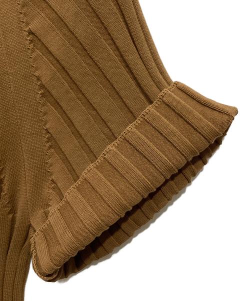 YLEVE（イレーヴ）YLEVE (イレーヴ) コットンハイカウントリブニット半袖プルオーバー ブラウン サイズ:Fの古着・服飾アイテム