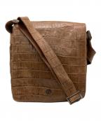 GIORGIO ARMANIジョルジョアルマーニ）の古着「クロコ型押しショルダーバッグ」｜ベージュ