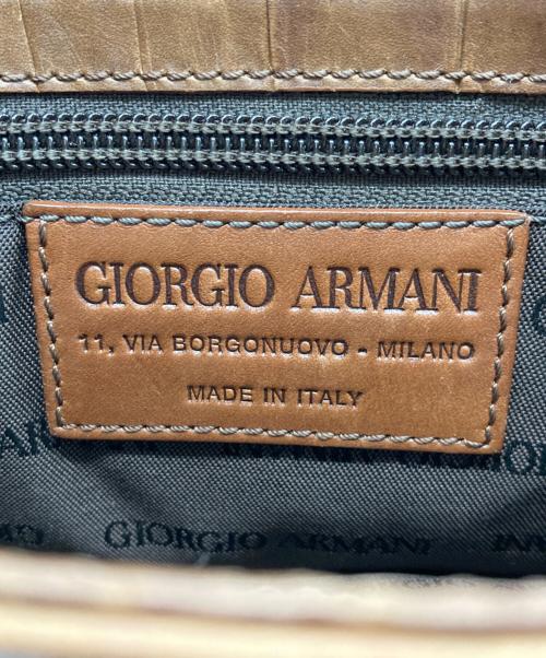 GIORGIO ARMANI（ジョルジョアルマーニ）GIORGIO ARMANI (ジョルジョアルマーニ) クロコ型押しショルダーバッグ ベージュの古着・服飾アイテム