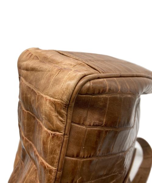 GIORGIO ARMANI（ジョルジョアルマーニ）GIORGIO ARMANI (ジョルジョアルマーニ) クロコ型押しショルダーバッグ ベージュの古着・服飾アイテム