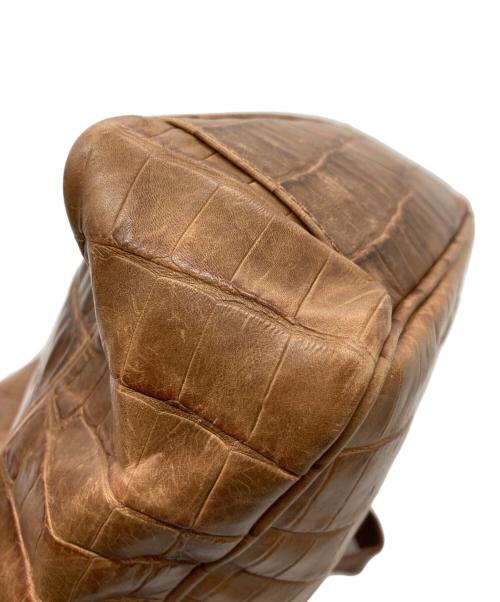 GIORGIO ARMANI（ジョルジョアルマーニ）GIORGIO ARMANI (ジョルジョアルマーニ) クロコ型押しショルダーバッグ ベージュの古着・服飾アイテム