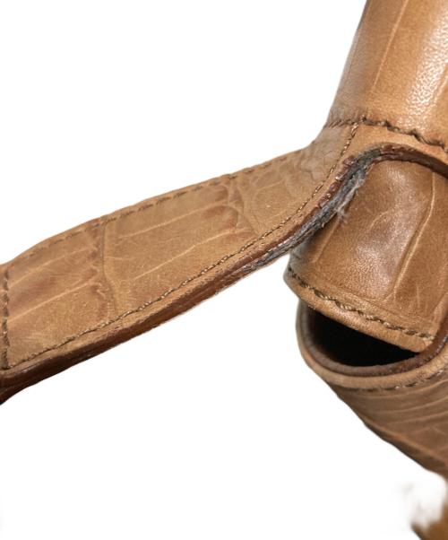 GIORGIO ARMANI（ジョルジョアルマーニ）GIORGIO ARMANI (ジョルジョアルマーニ) クロコ型押しショルダーバッグ ベージュの古着・服飾アイテム