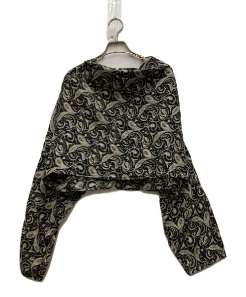 Y's（ワイズ）Y's (ワイズ) 80sペイズリー柄ウールブラウス グレー サイズ:Mの古着・服飾アイテム