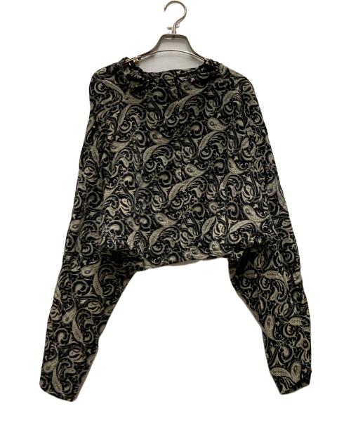 Y's（ワイズ）Y's (ワイズ) 80sペイズリー柄ウールブラウス グレー サイズ:Mの古着・服飾アイテム