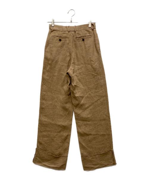 AURALEE（オーラリー）AURALEE (オーラリー) 19SS LINEN SILK SUMMER TWEED SLACKS ベージュの古着・服飾アイテム