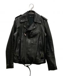 ADRIANO GOLDSCHMIED（エージーアドリアーノ ゴールドシュミット）の古着「ラムダブルレザージャケット」｜ブラック