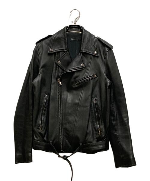 ADRIANO GOLDSCHMIED（エージーアドリアーノ ゴールドシュミット）ADRIANO GOLDSCHMIED (エージーアドリアーノ ゴールドシュミット) ラムダブルレザージャケット ブラック サイズ:Sの古着・服飾アイテム