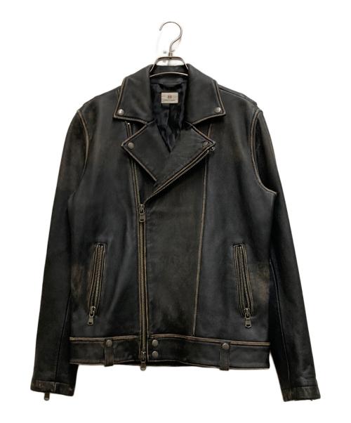 ADRIANO GOLDSCHMIED（エージーアドリアーノ ゴールドシュミット）ADRIANO GOLDSCHMIED (エージーアドリアーノ ゴールドシュミット) ラムダブルレザージャケット ブラック サイズ:Sの古着・服飾アイテム