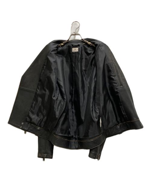 ADRIANO GOLDSCHMIED（エージーアドリアーノ ゴールドシュミット）ADRIANO GOLDSCHMIED (エージーアドリアーノ ゴールドシュミット) ラムダブルレザージャケット ブラック サイズ:Sの古着・服飾アイテム