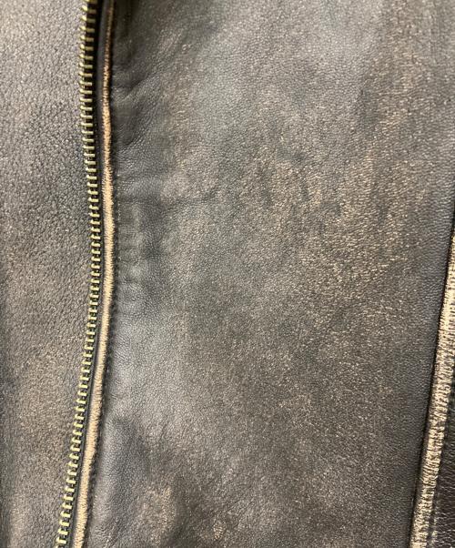 ADRIANO GOLDSCHMIED（エージーアドリアーノ ゴールドシュミット）ADRIANO GOLDSCHMIED (エージーアドリアーノ ゴールドシュミット) ラムダブルレザージャケット ブラック サイズ:Sの古着・服飾アイテム