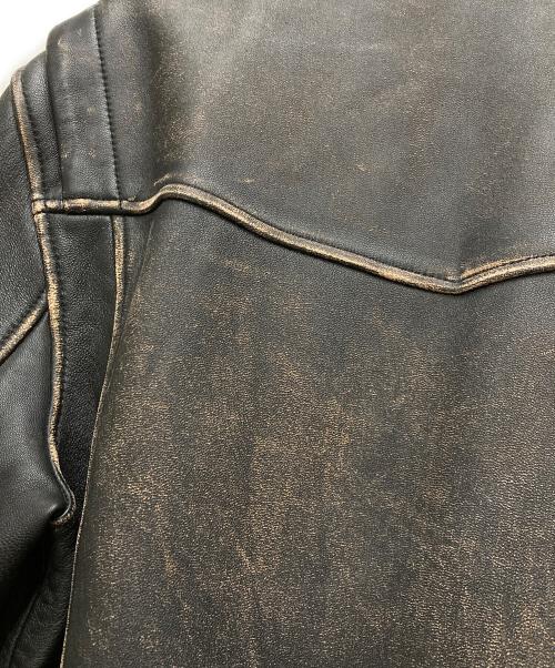 ADRIANO GOLDSCHMIED（エージーアドリアーノ ゴールドシュミット）ADRIANO GOLDSCHMIED (エージーアドリアーノ ゴールドシュミット) ラムダブルレザージャケット ブラック サイズ:Sの古着・服飾アイテム