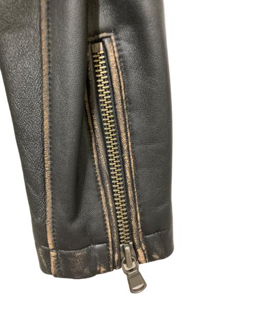ADRIANO GOLDSCHMIED（エージーアドリアーノ ゴールドシュミット）ADRIANO GOLDSCHMIED (エージーアドリアーノ ゴールドシュミット) ラムダブルレザージャケット ブラック サイズ:Sの古着・服飾アイテム