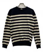 Saint Laurent Parisサンローランパリ）の古着「カシミヤボーダーニット」｜ネイビー