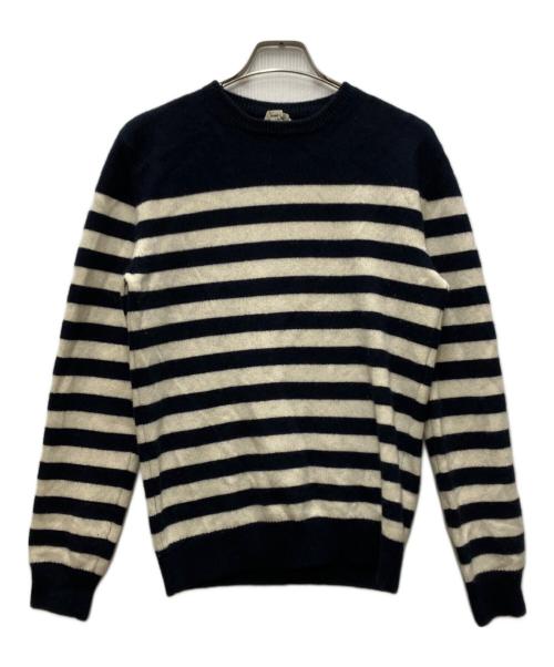 Saint Laurent Paris（サンローランパリ）Saint Laurent Paris (サンローランパリ) カシミヤボーダーニット ネイビー サイズ:Sの古着・服飾アイテム