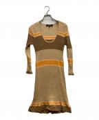 ELISABETTA FRANCHIエリザベッタフランキ）の古着「リブニットワンピース」｜イエロー