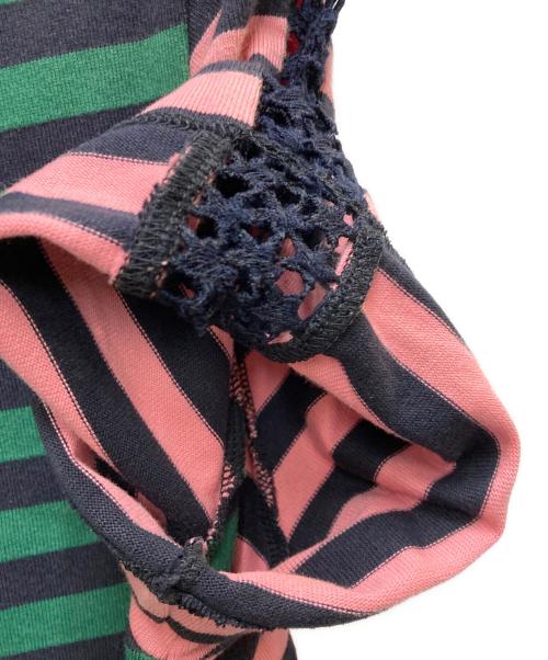 MONCLER（モンクレール）MONCLER (モンクレール) 半袖ボーダーワンピース ピンク×グリーン サイズ:不明の古着・服飾アイテム