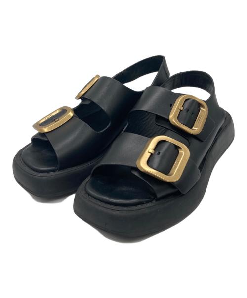 TOD'S（トッズ）TOD'S (トッズ) レザーサンダル ブラック サイズ:341/2の古着・服飾アイテム