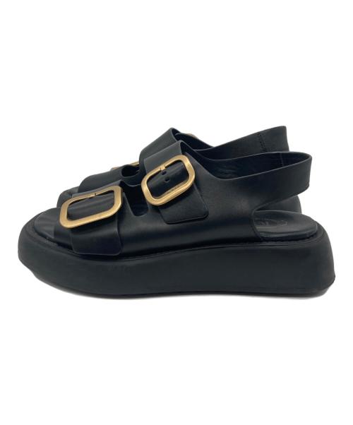TOD'S（トッズ）TOD'S (トッズ) レザーサンダル ブラック サイズ:341/2の古着・服飾アイテム