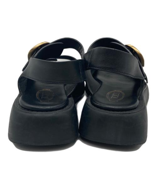 TOD'S（トッズ）TOD'S (トッズ) レザーサンダル ブラック サイズ:341/2の古着・服飾アイテム