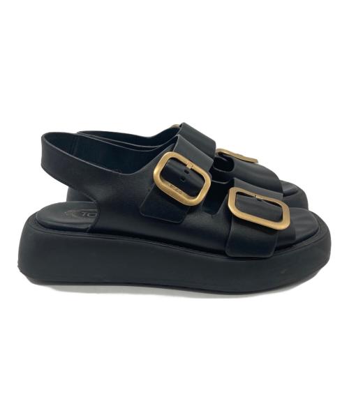 TOD'S（トッズ）TOD'S (トッズ) レザーサンダル ブラック サイズ:341/2の古着・服飾アイテム