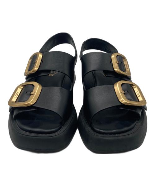 TOD'S（トッズ）TOD'S (トッズ) レザーサンダル ブラック サイズ:341/2の古着・服飾アイテム