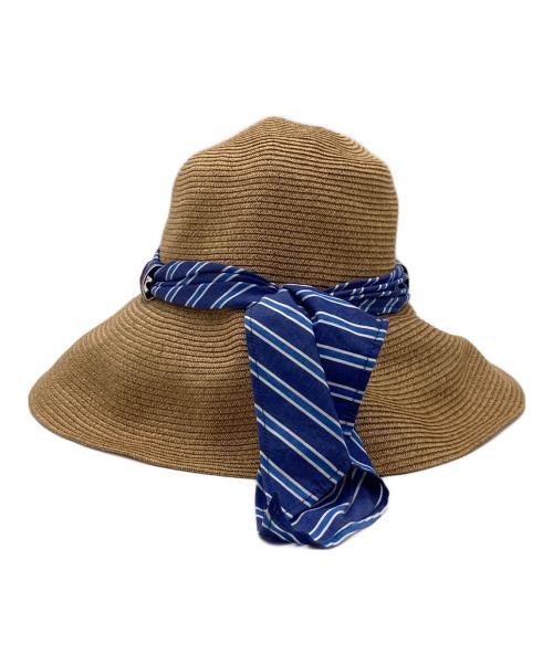 Vivienne Westwood（ヴィヴィアンウエストウッド）Vivienne Westwood (ヴィヴィアンウエストウッド) オーブ刺繍ラフィアハット ベージュの古着・服飾アイテム