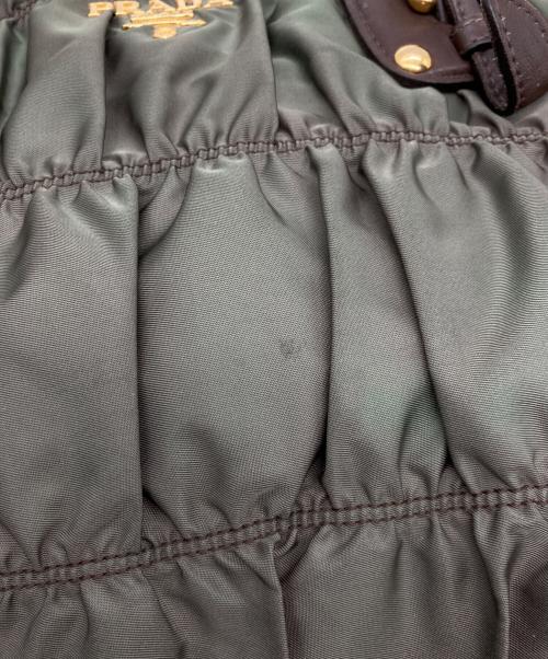 PRADA（プラダ）PRADA (プラダ) ギャザー2WAYバッグ グリーンの古着・服飾アイテム