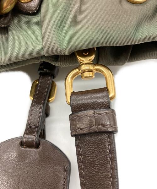 PRADA（プラダ）PRADA (プラダ) ギャザー2WAYバッグ グリーンの古着・服飾アイテム