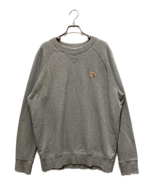 maison kitsune（メゾンキツネ）MAISON KITSUNE (メゾンキツネ) FOX HEAD PATCH SWEAT グレー サイズ:Lの古着・服飾アイテム