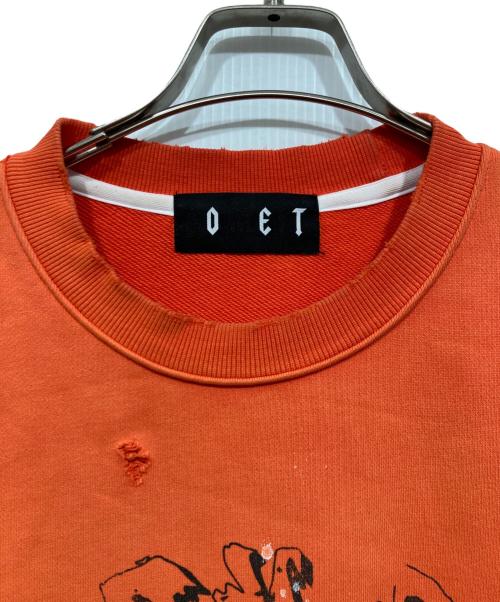 SOMEIT（サミット）SOMEIT (サミット) ダメージ加工プリントスウェット オレンジ サイズ:XLの古着・服飾アイテム