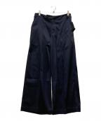 NUTEMPERORナットエンペラー）の古着「プリーツデザインワイドパンツ」｜ネイビー