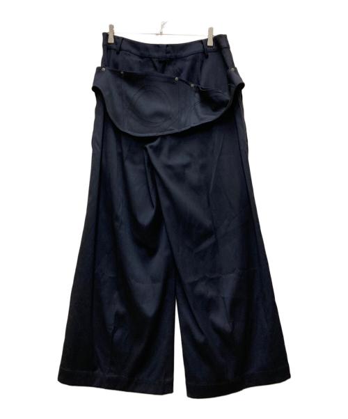 NUTEMPEROR（ナットエンペラー）NUTEMPEROR (ナットエンペラー) プリーツデザインワイドパンツ ネイビー サイズ:3の古着・服飾アイテム