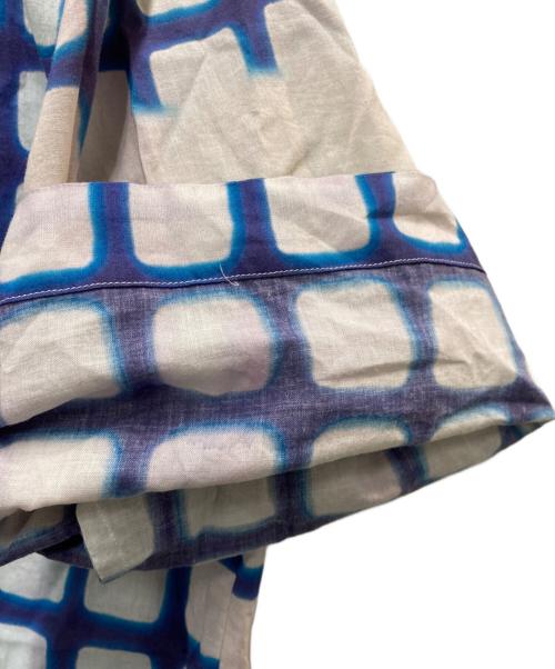 DRIES VAN NOTEN（ドリスヴァンノッテン）DRIES VAN NOTEN (ドリスヴァンノッテン) Len Lye (レン・ライ) チェック グラフィック半袖シャツ ブルー サイズ:50の古着・服飾アイテム