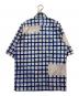 DRIES VAN NOTEN (ドリスヴァンノッテン) Len Lye (レン・ライ) チェック グラフィック半袖シャツ ブルー サイズ:50：14000円